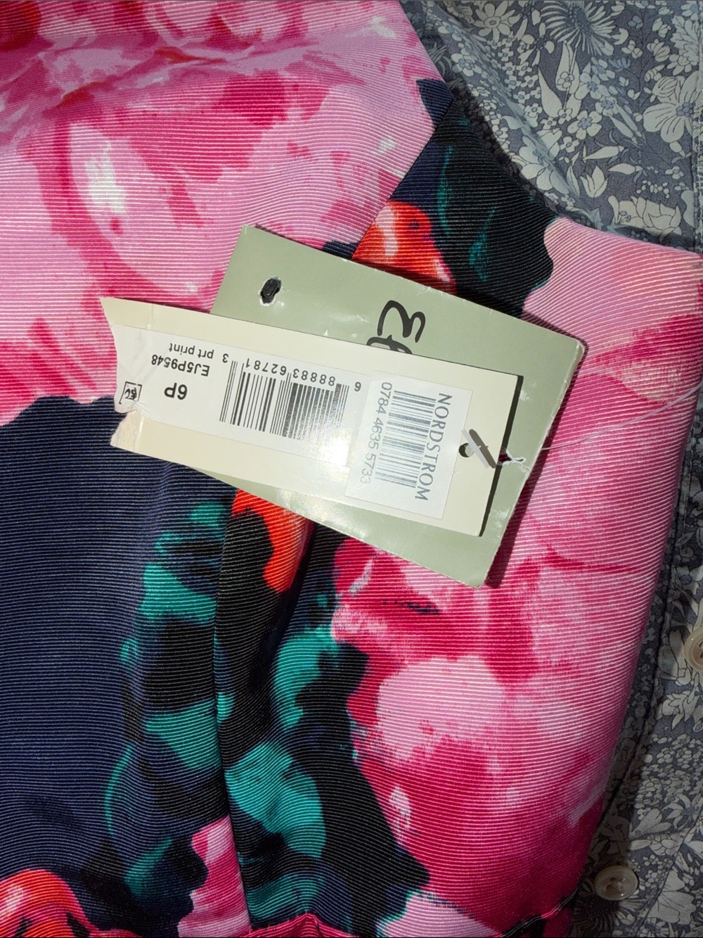 Eliza J Navy Sleeveless Floral Cut-out Back Fit-and-Flare Dress size 6P NWT - Picture 5 of 9